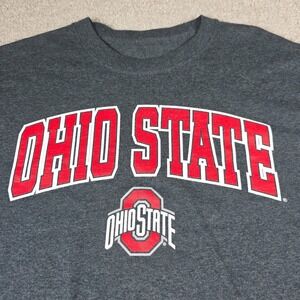 Elite Fan Ohio‎ State Buckeyes Graphic T-Shirt Mens M Gray Long Sleeve Football